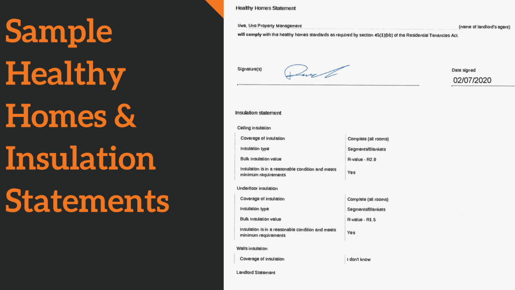 Sample Healthy Homes & Insulation Statements